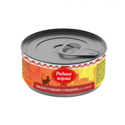 Родные корма Мясное угощение с Говядиной консервы для котят - 100 г х 24 шт