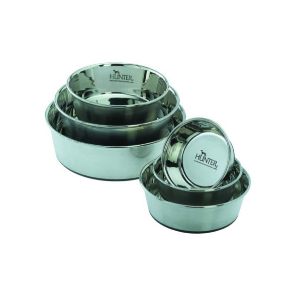Миска Hunter Smart из нержавеющей стали для корма/воды собак, объем - 1,1 л, диаметр - 17 см