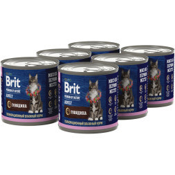 Brit Premium by Nature консервы для кошек с говядиной - 200 г х 6 шт