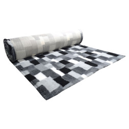 ProFleece коврик меховой в клетку, 1х1,6 м, черный/белый