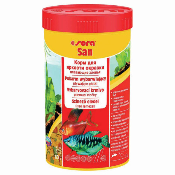 Sera San Корм для рыб основной в хлопьях для улучшения окраски - 60 г