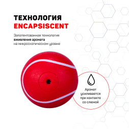 Playology SQUEAKY CHEW BALL хрустящий жевательный мяч для собак с пищалкой и с ароматом говядины, 6 см, красный