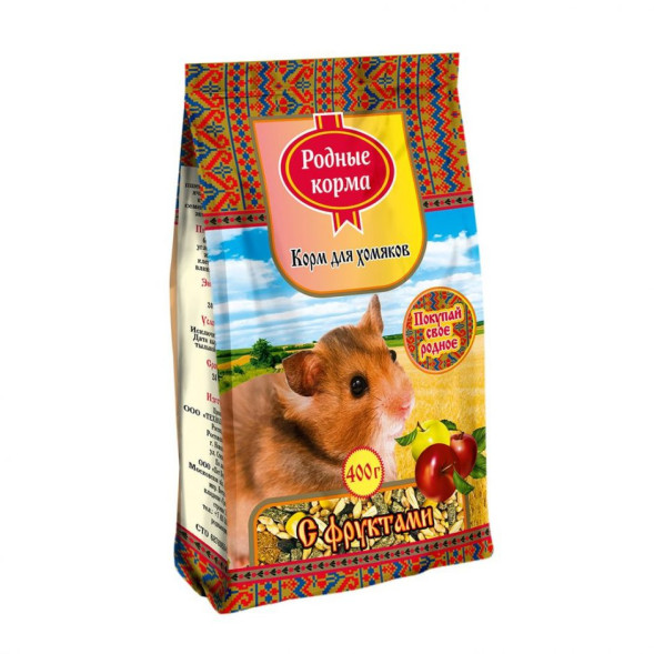 Родные Корма корм для хомяков с фруктами - 400 г