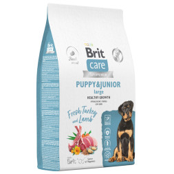 Brit Care Dog Puppy&amp;amp;Junior L Healthy Growth сухой корм для щенков крупных пород, с индейкой и ягненком - 12 кг
