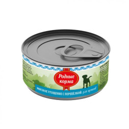 Родные корма Мясное угощение с Перепелкой консервы для щенков - 100 г х 24 шт