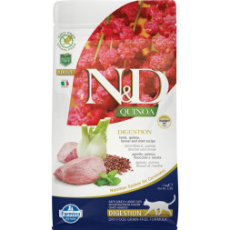 Farmina N&amp;amp;D Quinoa Cat Grain Free Digestion Lamb сухой беззерновой корм для взрослых кошек для поддержки пищеварения с ягненком и киноа - 1,5 кг