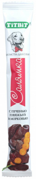 TiTBiT Biff лакомство для собак салямки с говяжьей печенью и морковью