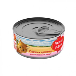 Консервы Родные Корма Курочка с кроликом по - вологодски для котят - 100 г х 24 шт