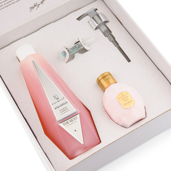 Iv San Bernard ISB The Best Line набор Aquarius шампунь для восстановления и питания шерсти 550 мл, кондиционер 120 мл + парфюм 2 мл в подарок