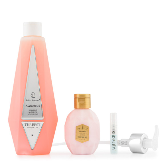Iv San Bernard ISB The Best Line набор Aquarius шампунь для восстановления и питания шерсти 550 мл, кондиционер 120 мл + парфюм 2 мл в подарок