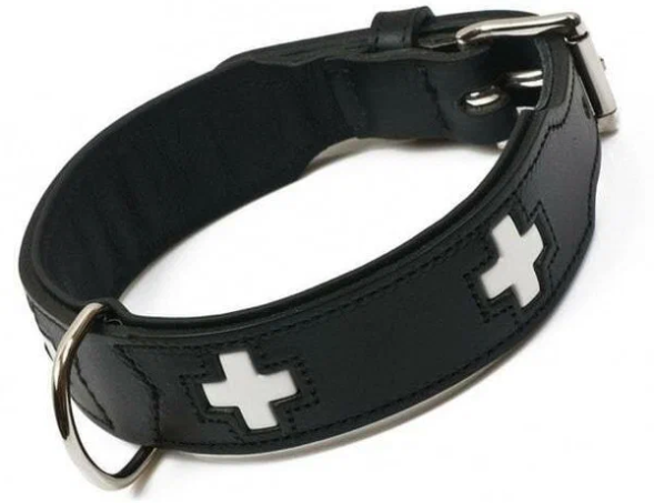 Hunter Swiss 70 ошейник для собак, 56-63,5 см, кожа, черный