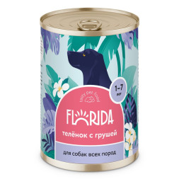 Florida консервы для взрослых собак с теленком и грушей - 400 г x 9 шт