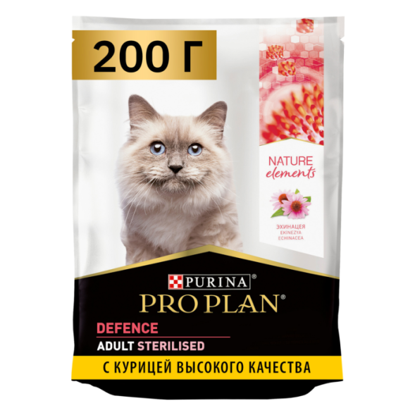 Сухой корм для кошек Pro Plan Nature Elements для стерилизованных кошек с курицей 200 г