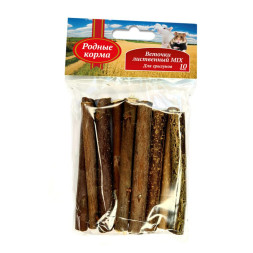 Родные Корма веточки для грызунов лиственный микс (орех, ива, липа)