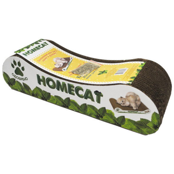 HOMECAT MINI Мятная волна когтеточка для котят из гофрокартона, 41х12х10 см