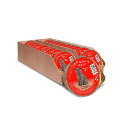 Кошачье счастье влажный корм для котят с говядиной, в ламистерах - 100 г х 20 шт