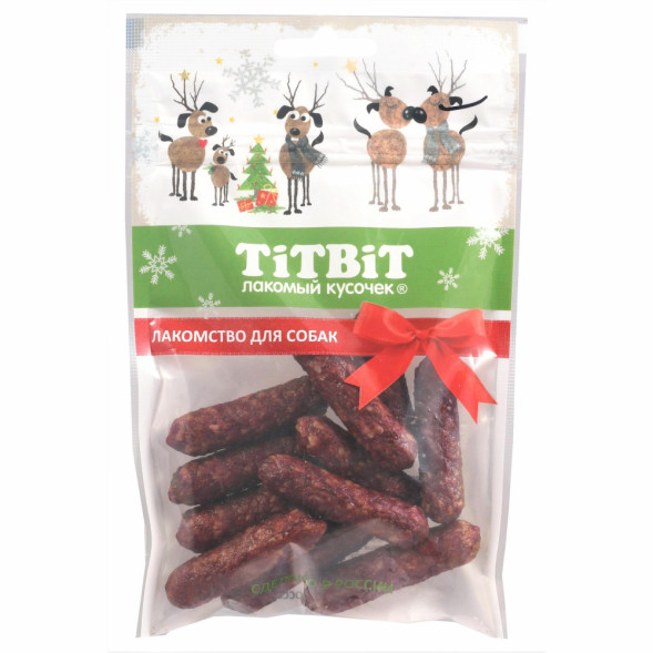 Titbit Новогодняя коллекция лакомство для собак колбаски Венгерские - 80 г