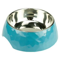 SuperDesign миска на меламиновой подставке Ромбы, 700 мл, голубая