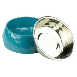 SuperDesign миска на меламиновой подставке Ромбы, 700 мл, голубая