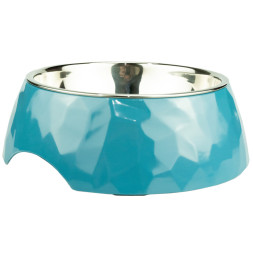 SuperDesign миска на меламиновой подставке Ромбы, 700 мл, голубая