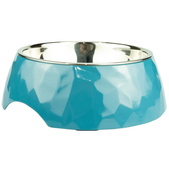 SuperDesign миска на меламиновой подставке Ромбы, 700 мл, голубая