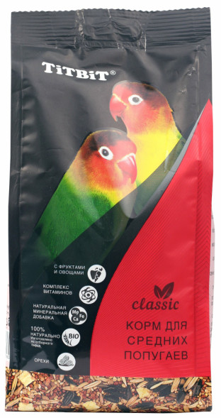 TiTBiT Classic корм для средних попугаев - 500 г