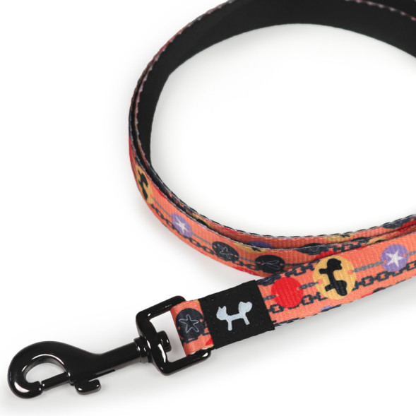 United Pets Complete me Forever поводок для собак, 120 см, 25 мм, оранжевый с рисунком