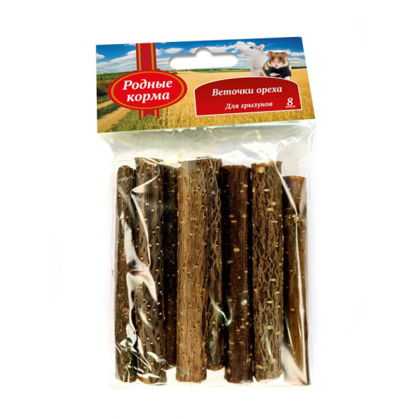 Родные Корма веточки ореха для грызунов