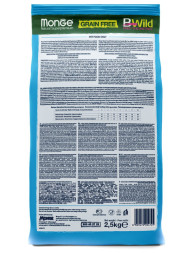 Monge Dog BWild Grain Free Mini сухой беззерновой корм для взрослых собак мелких пород с анчоусом и картофелем 2,5кг