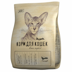 Mypets сухой корм для взрослых кошек с курицей - 400 г