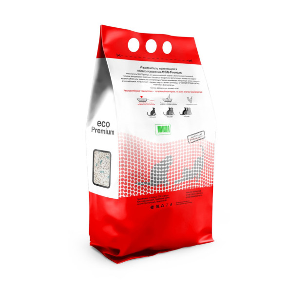 ECO-Premium Green комкующийся древесный наполнитель с гранулами зеленого цвета - 20 л