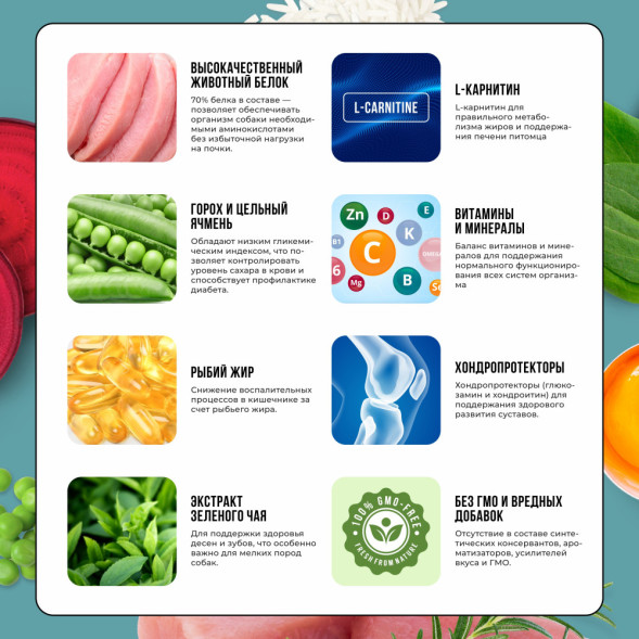 BOWL WOW сухой корм для взрослых собак мелких пород с индейкой, рисом и розмарином - 5 кг