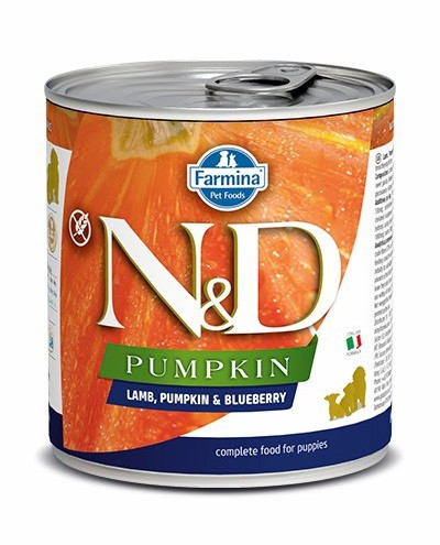 Farmina N&amp;amp;D Pumpkin Puppy влажный беззерновой корм для щенков с тыквой, ягненком и черникой - 285 г (6 шт в уп)