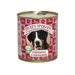 Ем без проблем влажный корм для собак с говядиной и овощами, в консервах - 750 г х 9 шт
