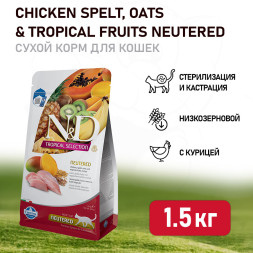 Farmina N&amp;amp;D Cat Tropical Selection Chicken Neutered Adult сухой корм для стерилизованных кошек и кастрированных котов, с курицей - 1,5 кг
