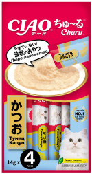 Inaba Ciao Churu лакомство-пюре для взрослых кошек с тунцом кацуо - 14 г х 4 шт