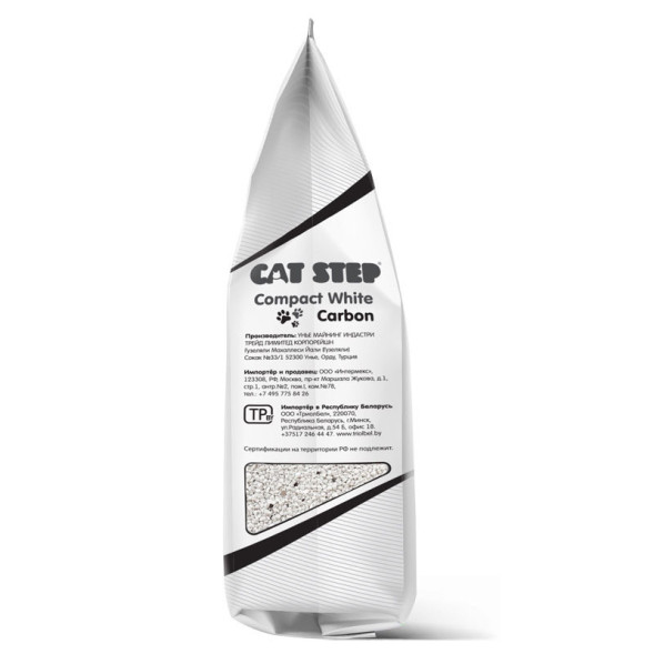 Cat Step Compact White Carbon наполнитель минеральный комкующийся с активированным углем - 5 л (4,2 кг)