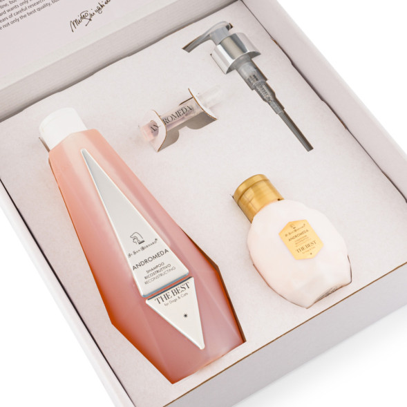 Iv San Bernard ISB The Best Line набор Andromeda шампунь для выпадающей шерсти 550 мл, кондиционер 120 мл + парфюм 2 мл в подарок