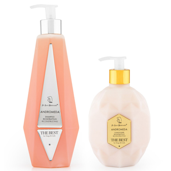 Iv San Bernard ISB The Best Line набор Andromeda шампунь для выпадающей шерсти 550 мл, кондиционер 120 мл + парфюм 2 мл в подарок