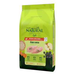 Guabi Natural Dog Light cухой корм низкокалорийный для взрослых собак средних и крупных пород индейка и овес - 12 кг