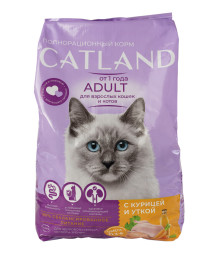Catland сухой корм для взрослых кошек с курицей и уткой - 350 г