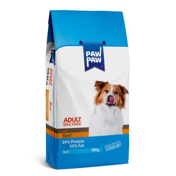 Pawpaw Adult Dog Food with Beef сухой корм для собак с говядиной - 15 кг