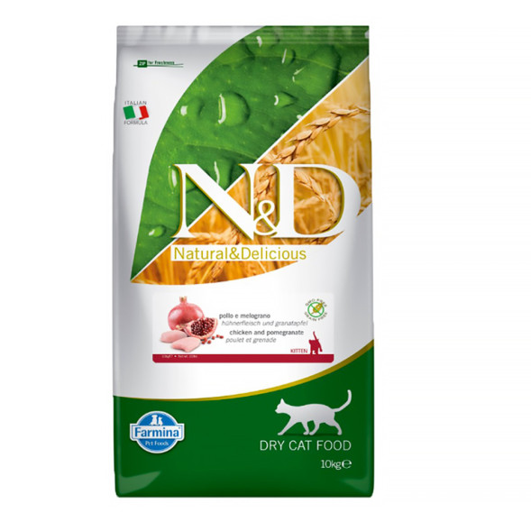 Farmina N&amp;amp;D Prime Cat Chicken &amp;amp; Pomegranate Kitten сухой беззерновой корм для котят, беременных и кормящих кошек с курицей и гранатом - 10 кг