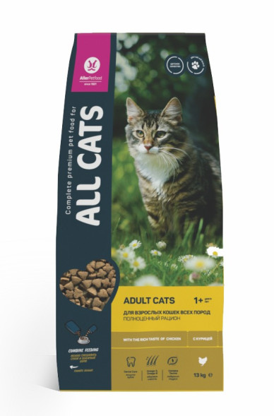 ALL CATS сухой корм для взрослых кошек с курицей - 13 кг