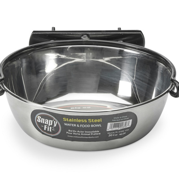 MidWest миска для собак, для клеток и вольеров, нержавеющая сталь, 600 мл