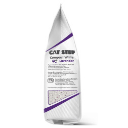 Cat Step Compact White Lavеnder наполнитель минеральный комкующийся с ароматом лаванды - 5 л (4,2 кг)