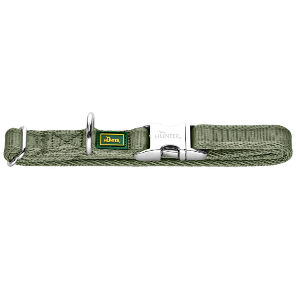 Hunter ALU-Strong Inari ошейник для собак, L (45-65 см), нейлон с металлической застежкой, оливковый