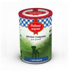 Родные корма Мясное угощение с Кроликом консервы для щенков - 340 г х 12 шт