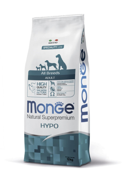 Monge Dog Speciality Hypoallergenic сухой корм для взрослых собак гипоаллергенный с лососем и тунцом - 12 кг