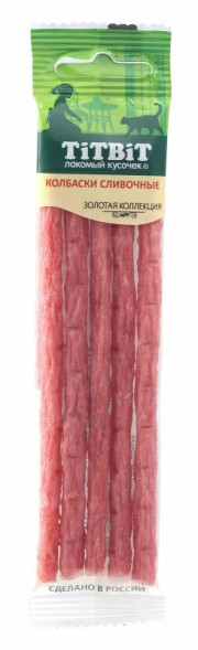 TiTBiT Золотая коллекция лакомство для кошек колбаски Сливочные - 20 г